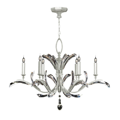 Fine Art Handcrafted Lighting Beveled Arcs 6 Light 42" Wide Crystal Chandelier