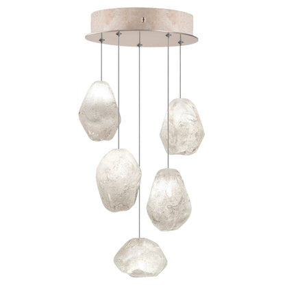 Fine Art Handcrafted Lighting Natural Inspirations 5 Light 12" Wide LED Crystal Multi Light Pendant