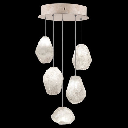 Fine Art Handcrafted Lighting Natural Inspirations 5 Light 12" Wide LED Crystal Multi Light Pendant