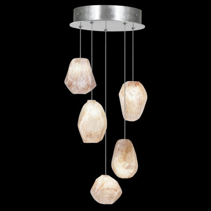 Fine Art Handcrafted Lighting Natural Inspirations 5 Light 12" Wide LED Crystal Multi Light Pendant