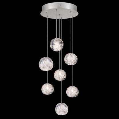Fine Art Handcrafted Lighting Natural Inspirations 7 Light 14" Wide LED Crystal Multi Light Pendant