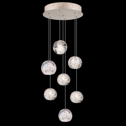 Fine Art Handcrafted Lighting Natural Inspirations 7 Light 14" Wide LED Crystal Multi Light Pendant