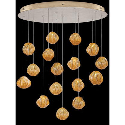 Fine Art Handcrafted Lighting Vesta 16 Light 32" Wide LED Abstract Multi Light Pendant