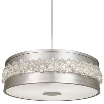 Fine Art Handcrafted Lighting Arctic Halo 3 Light 9" High Crystal Drum Chandelier