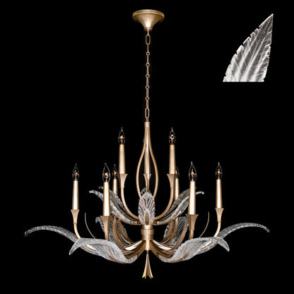 Fine Art Handcrafted Lighting Plume 9 Light 45" Wide Crystal Chandelier