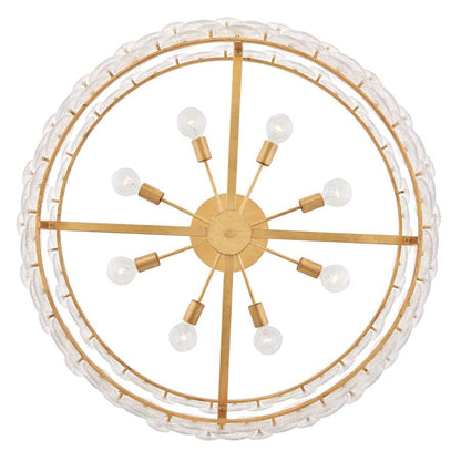 Fredrick Ramond Rene 8 Light 45" Wide Ring Chandelier with Pressed Glass Disks