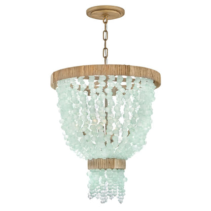 Fredrick Ramond Dune 4 Light 18" Wide Beaded Waterfall Chandelier