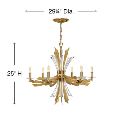 Fredrick Ramond Vida 6 Light 29" Wide Abstract Chandelier