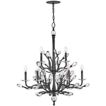 Fredrick Ramond Eve 9 Light 33" Wide LED Crystal Candle Style Chandelier