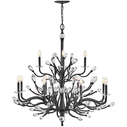 Fredrick Ramond Eve 12 Light 49" Wide LED Crystal Candle Style Chandelier