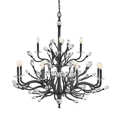 Fredrick Ramond Eve 12 Light 49" Wide LED Crystal Candle Style Chandelier