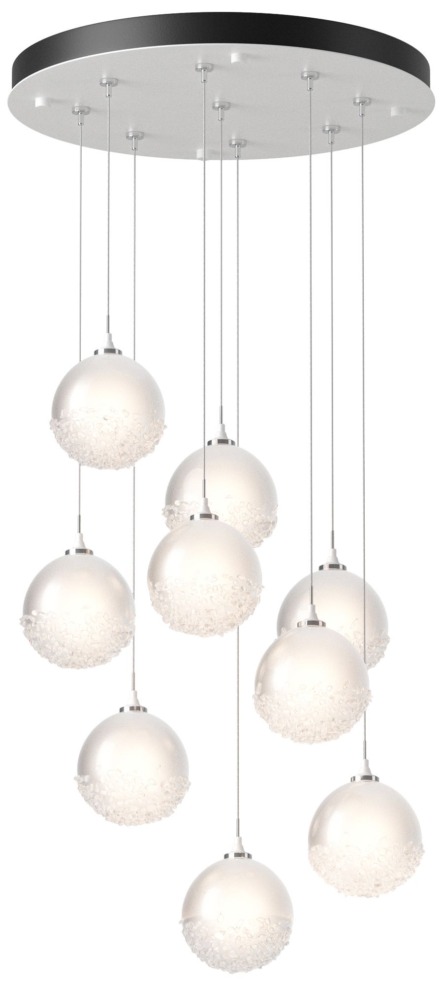 Fritz Globe 20.5" Wide 9-Light White Long Pendant With Frosted Glass S