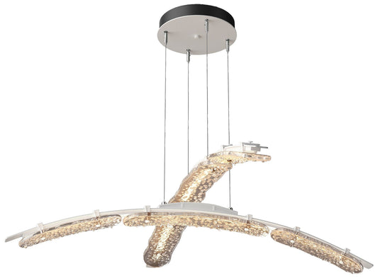 Glissade 43.5" Wide White Large Standard LED Double Pendant w/ Clear S