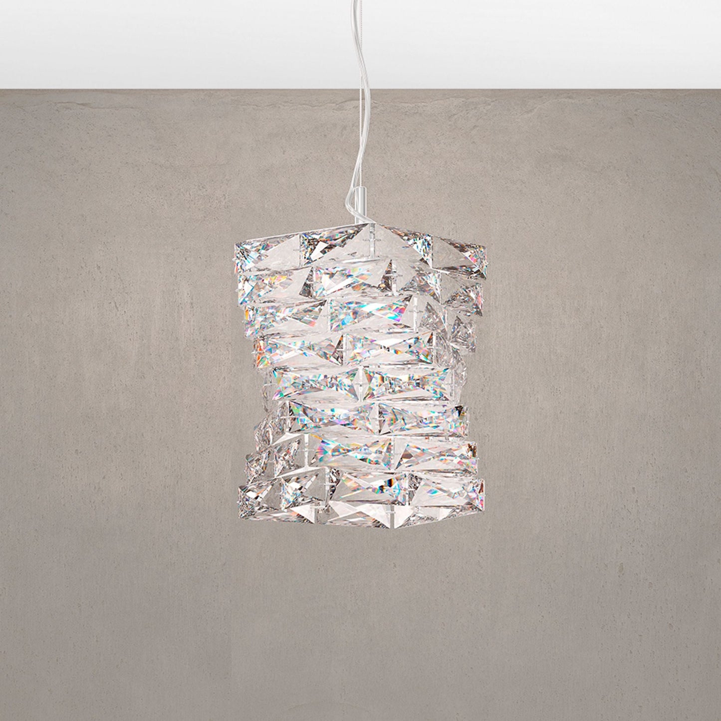 Glissando 11.5"H x 9"W 1-Light Crystal Pendant in Polished Stainl