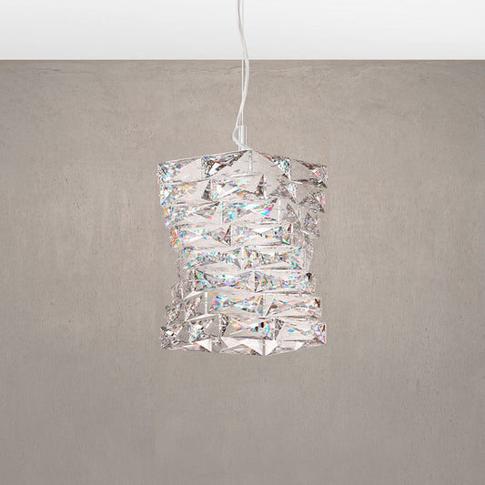 Glissando 11.5"H x 9"W 1-Light Crystal Pendant in Polished Stainl