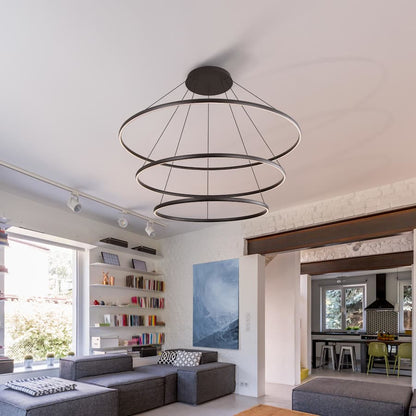 Golden Lighting Veritas 71" Wide Ring Chandelier