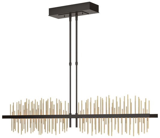 Gossamer 51.9"W Large Oil Rubbed Bronze And Modern Brass LED Pendant