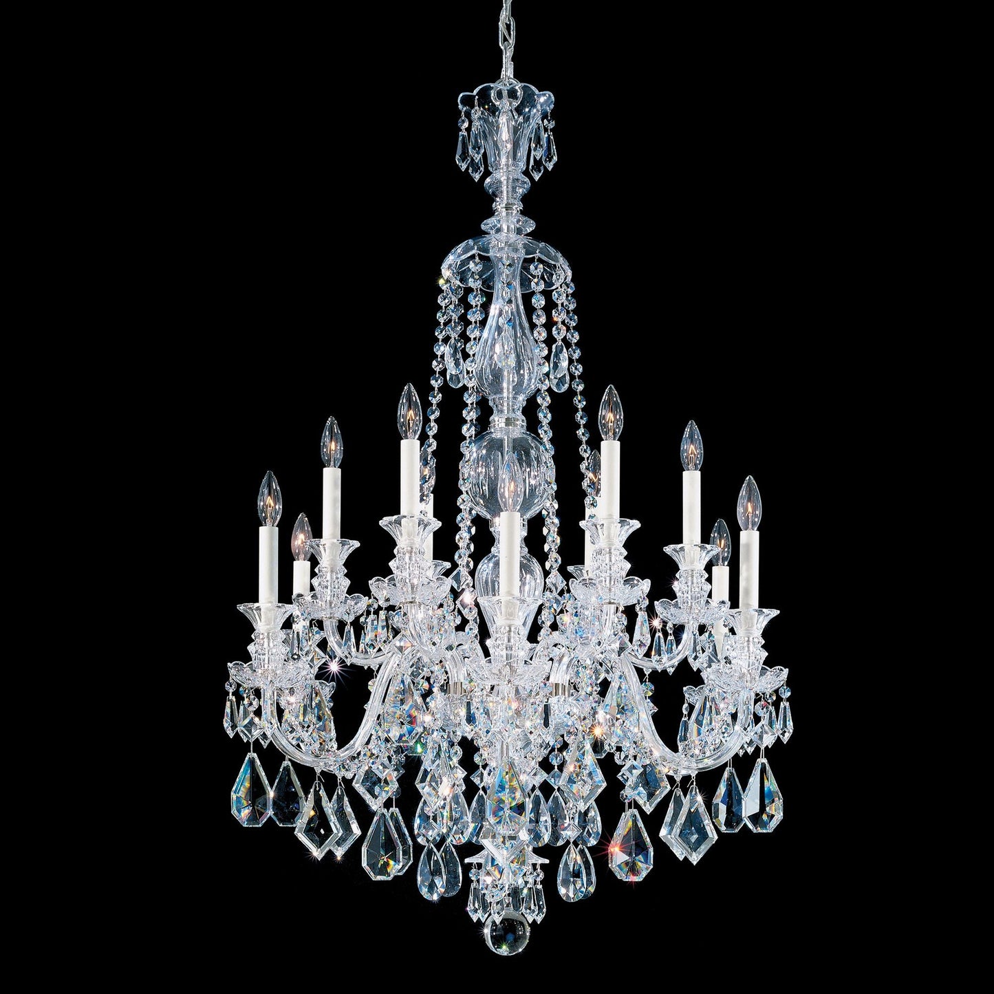 Hamilton 44"H x 30"W 12-Light Crystal Chandelier in Silver