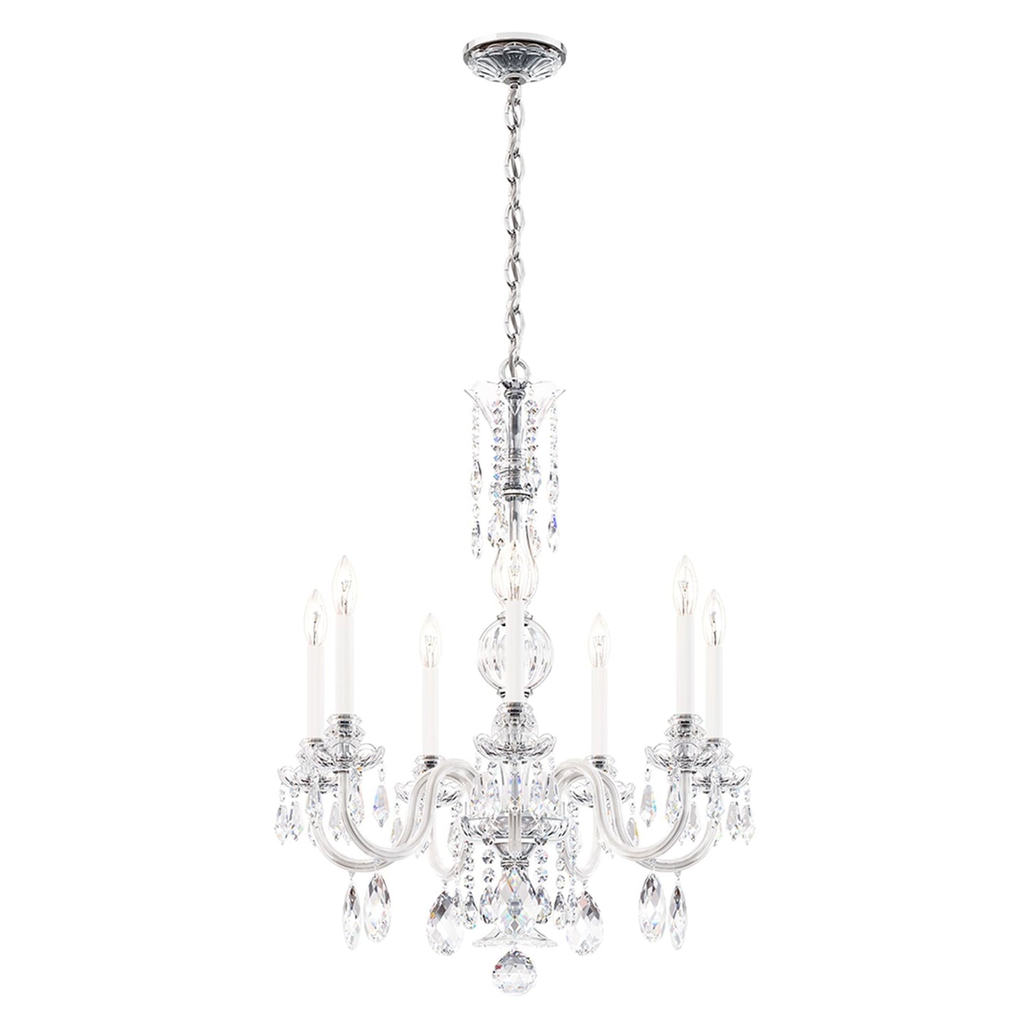 Hamilton Nouveau 32.5"H x 26"W 6-Light Crystal Chandelier in Silv