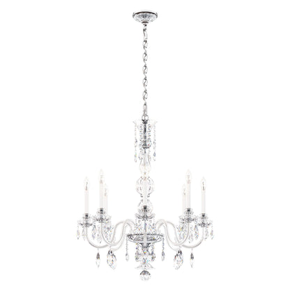 Hamilton Nouveau 35"H x 28"W 7-Light Crystal Chandelier in Silver