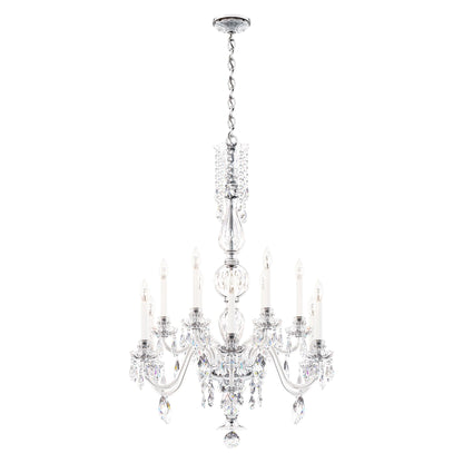 Hamilton Nouveau 44"H x 30"W 8-Light Crystal Chandelier in Silver