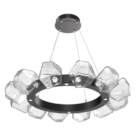 Hammerton Studio Gem 36" Wide 12 Light Radial Chandelier with Clear Glass Shades - 3000K