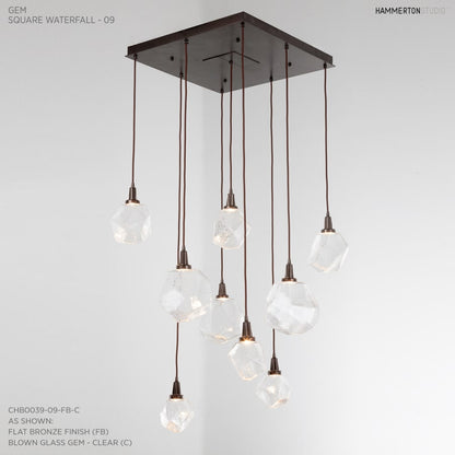 Hammerton Studio Gem 30" Wide 9 Light Hand Blown Glass LED Pendant