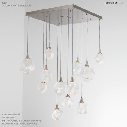 Hammerton Studio Gem 36" Wide 12 Light Hand Blown Glass LED Pendant