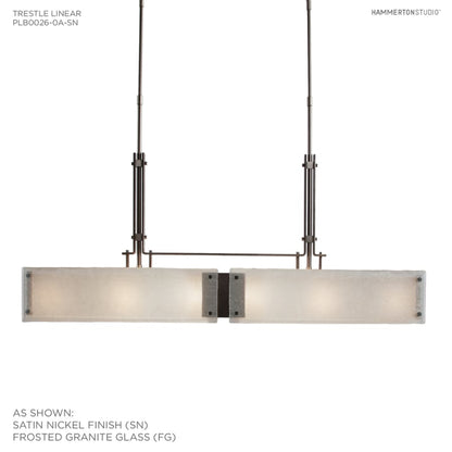 Hammerton Studio Urban Loft 44" Wide Artisan Crafted Linear LED Chandelier with Hand Textured Glass