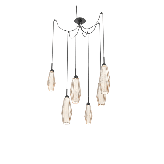 Hammerton Studio Aalto Swag 3-light Chandelier with Amber Glass