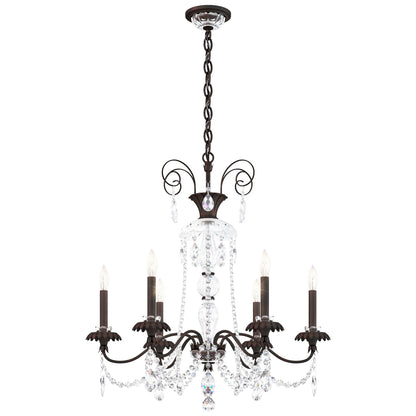 Helenia 30"H x 28"W 6-Light Crystal Chandelier in Black