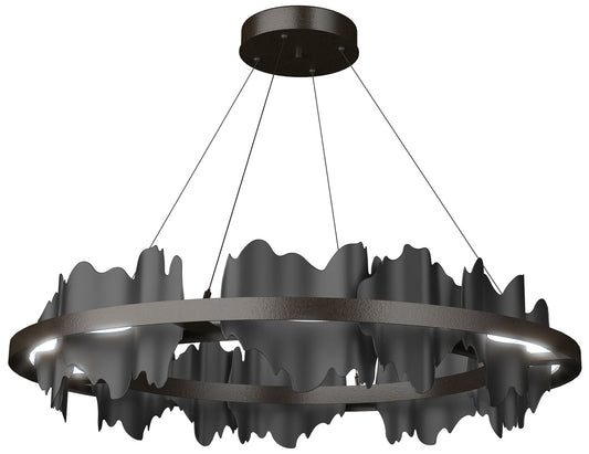 Hildene 38"W Black Accented Circular Oil Rubbed Bronze Standard LED Pe