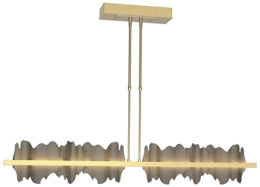 Hildene 51.9" Wide Large Modern Brass And Dark Smoke LED Pendant