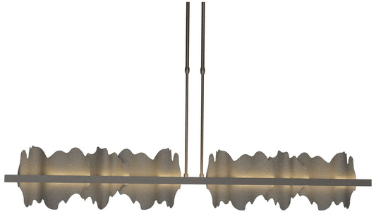 Hildene 51.9"W Iron Accented Large Oiled Bronze Short Height LED Penda