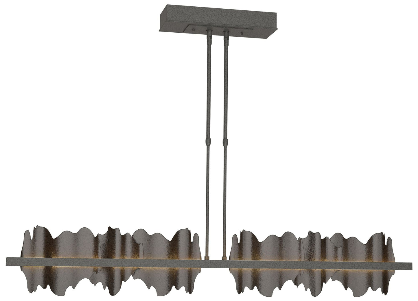 Hildene 51.9"W Large Natural Iron And Oil Rubbed Bronze LED Pendant