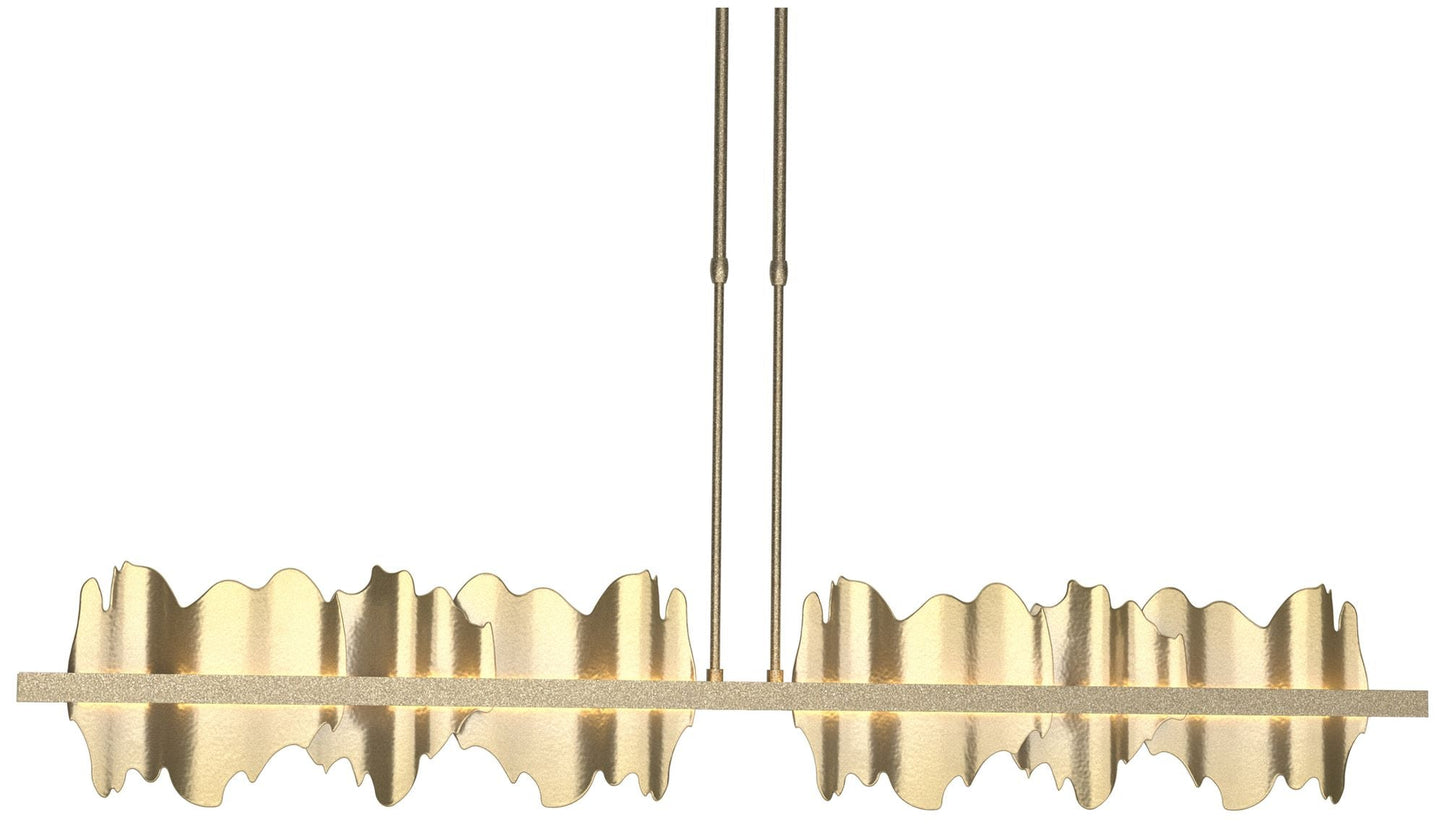 Hildene 51.9"W Modern Brass Accented Large Soft Gold Long LED Pendant