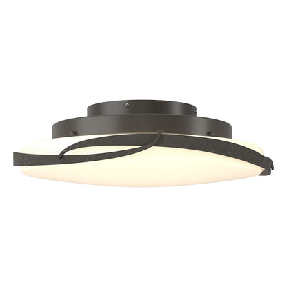 Hubbardton Forge Flora 24" Wide LED Flush Mount Bowl Ceiling Fixture with Customizable Glass Shade