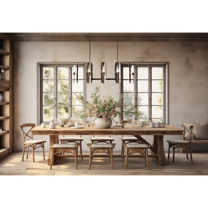 Hubbardton Forge Passage 8 Light 52" Wide Taper Candle Linear Pendant