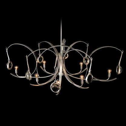 Hubbardton Forge Optic 8 Light 51" Wide Abstract Linear Pendant