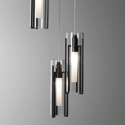 Hubbardton Forge Exos Glass 5 Light 14" Wide Suspension Multi Light Pendant