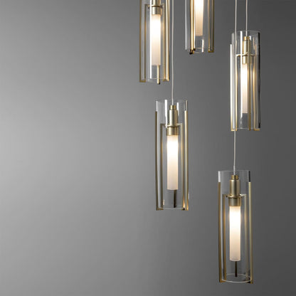 Hubbardton Forge Exos Glass 5 Light 14" Wide Suspension Multi Light Pendant