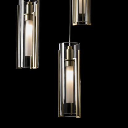 Hubbardton Forge Exos Glass 5 Light 14" Wide Suspension Multi Light Pendant