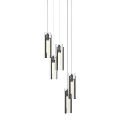 Hubbardton Forge Exos Glass 5 Light 14" Wide Suspension Multi Light Pendant