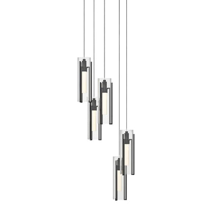 Hubbardton Forge Exos Glass 5 Light 14" Wide Suspension Multi Light Pendant