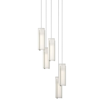 Hubbardton Forge Exos Glass 5 Light 14" Wide Suspension Multi Light Pendant