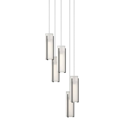 Hubbardton Forge Exos Glass 5 Light 14" Wide Suspension Multi Light Pendant