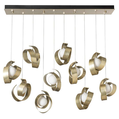Hubbardton Forge Riza 10 Light 47" Wide Linear Pendant
