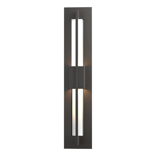Hubbardton Forge Double Axis 2 Light 24" Tall LED Outdoor Wall Sconce with Customizable Glass Shade