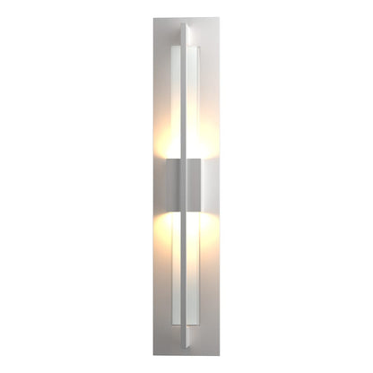 Hubbardton Forge Double Axis 2 Light 24" Tall LED Outdoor Wall Sconce with Customizable Glass Shade