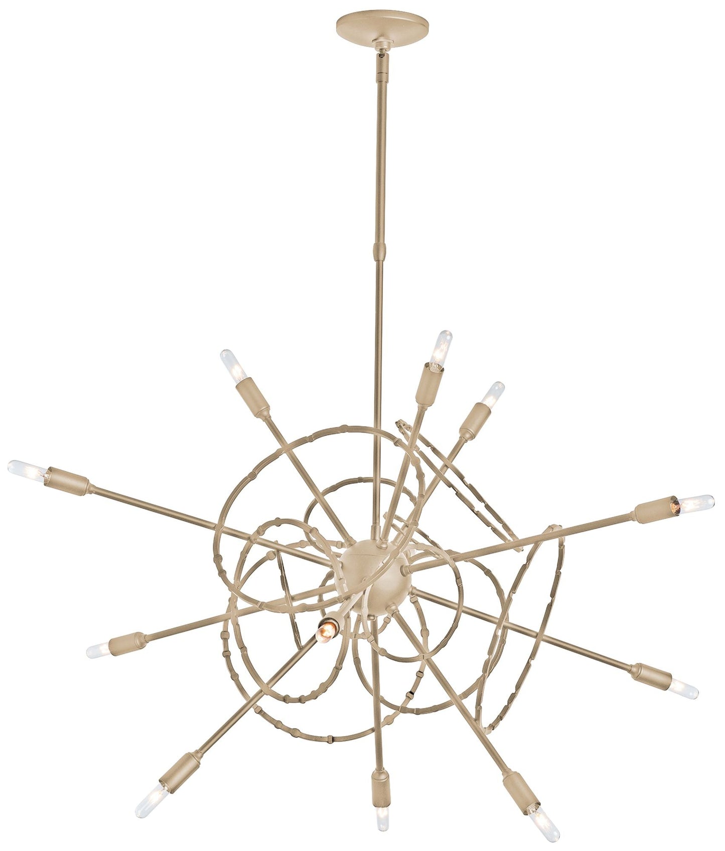 Hubbardton Forge Olympus 32" 12-Light Soft Gold  Starburst Pendant